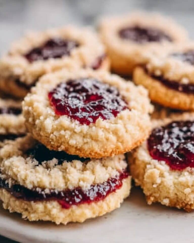 Buttery Raspberry Crumble Cookies with a Sweet Jam Filling Recipe