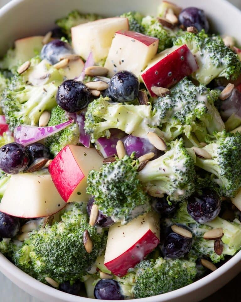 Healthy Broccoli Salad with Blueberries, Cranberries, and Poppy Seeds Recipe