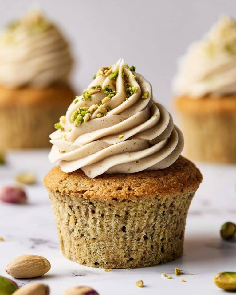 Pistachio Cupcakes with Pistachio Italian Meringue Buttercream Recipe
