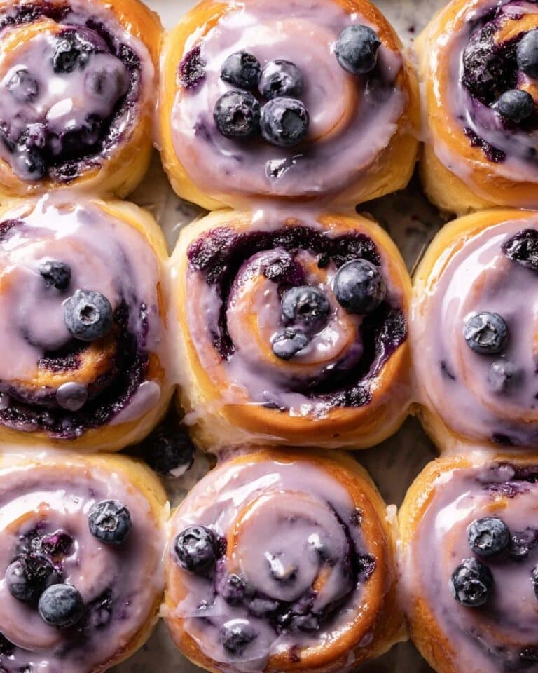 Blueberry Cinnamon Rolls with Cream Cheese Glaze Recipe
