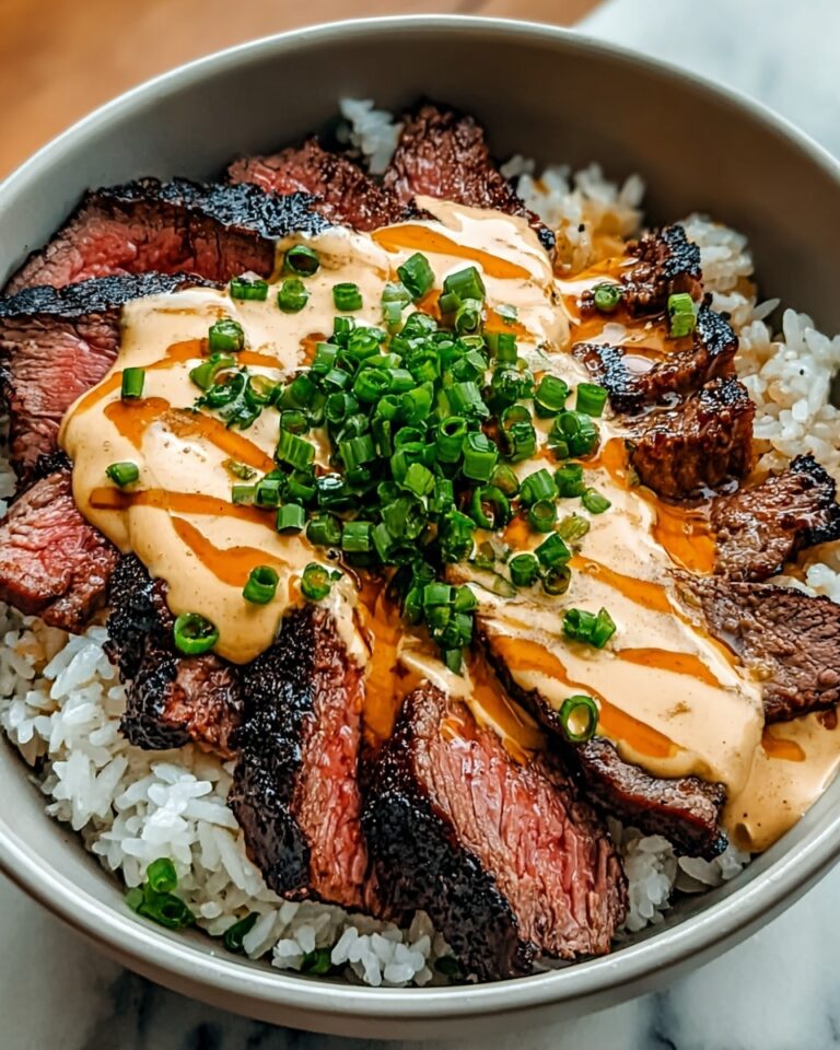 Korean BBQ Steak Rice Bowls with Spicy Cream Sauce Recipe