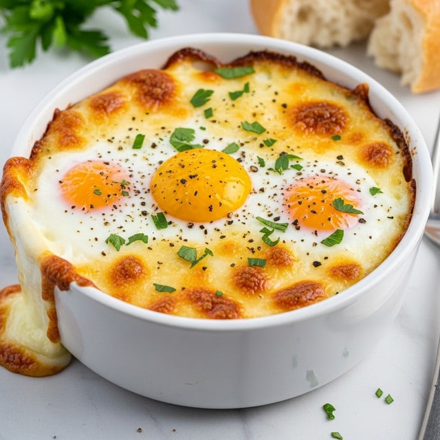 Eggs Cocotte with Cheese and Ham or Salmon Recipe