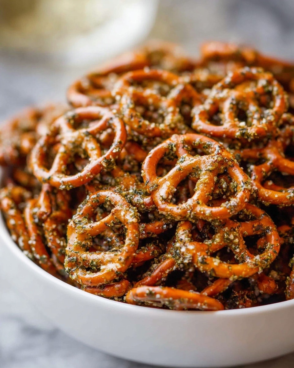 Five round rice balls are stacked in the center of a white plate with a light brown rim, placed on a white marbled surface. Each rice ball is made of white sticky rice with bits of green seaweed and small patches of light brown filling woven inside. The rice grains have a glossy, slightly sticky texture, with a few sesame seeds scattered over the balls and the plate. The seaweed pieces are thin and uneven, adding dark green and black contrast to the white rice. Photo taken with an iphone --ar 4:5 --v 7