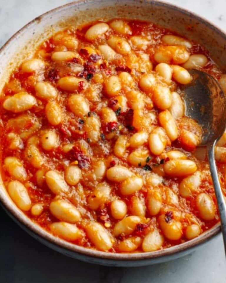 Comforting and Easy Cheesy White Bean Tomato Bake Recipe