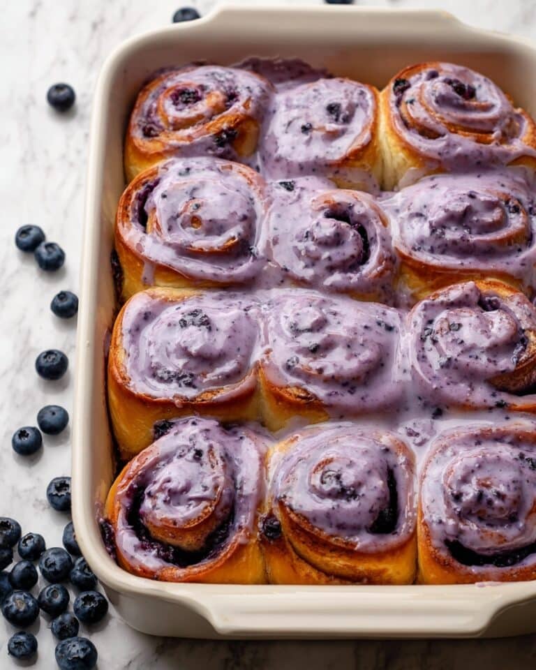 Blueberry Cinnamon Rolls with Blueberry Cream Cheese Icing Recipe