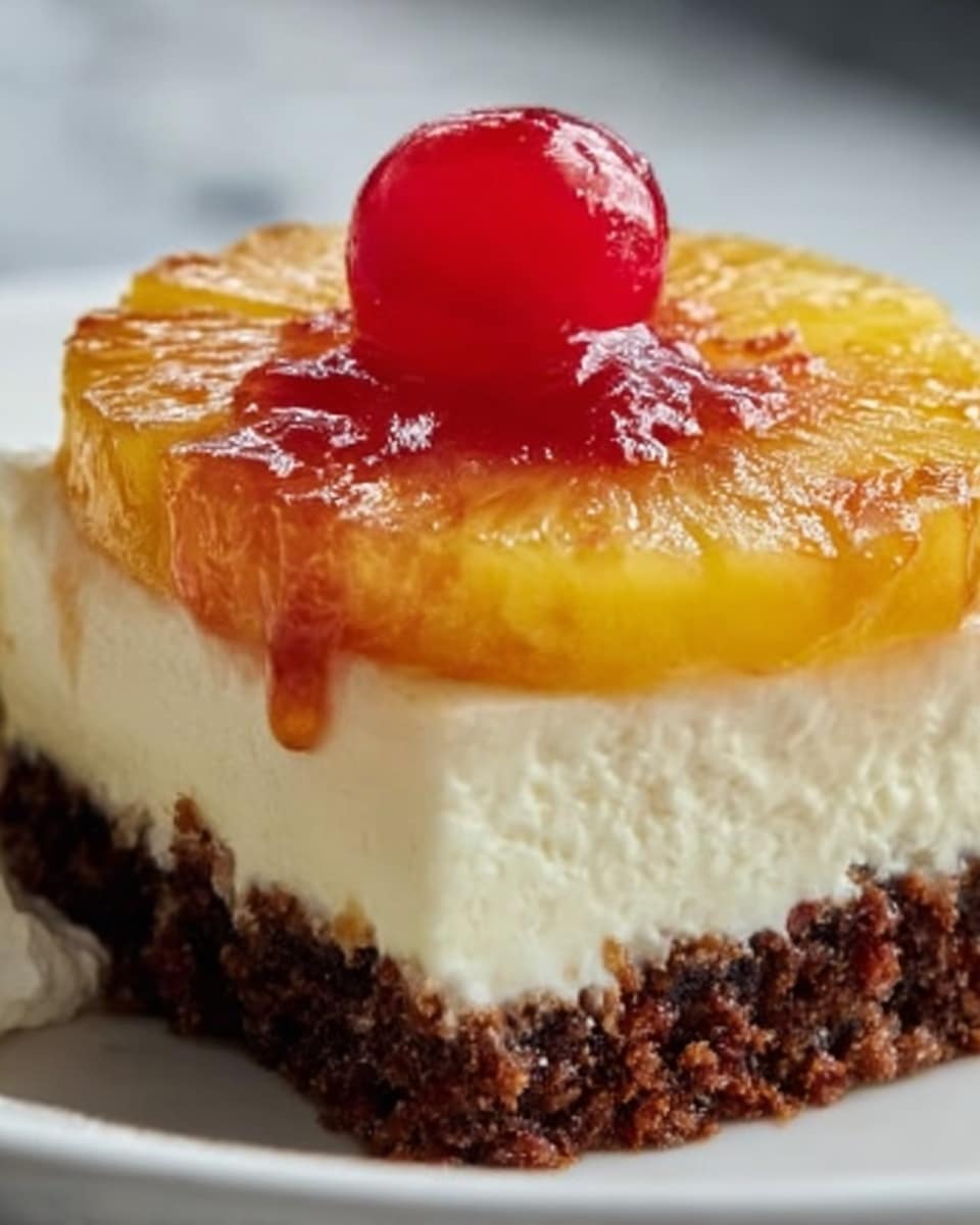 Upside-Down Cheesecake with Pineapple and Cherries Recipe - Recipe Image