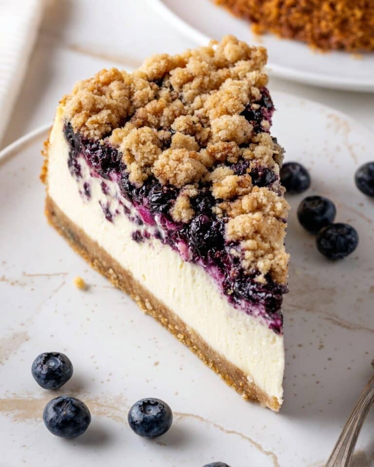 Blueberry Cheesecake with Crunchy Crumble Topping Recipe
