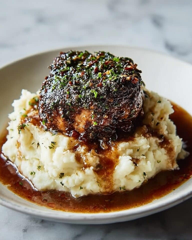 Garlic Herb Chicken with Balsamic Glaze and Creamy Mashed Potatoes Recipe