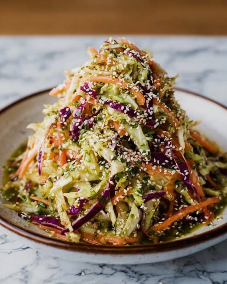 Crunchy Asian Cabbage Slaw with Addictive Sesame Dressing Recipe