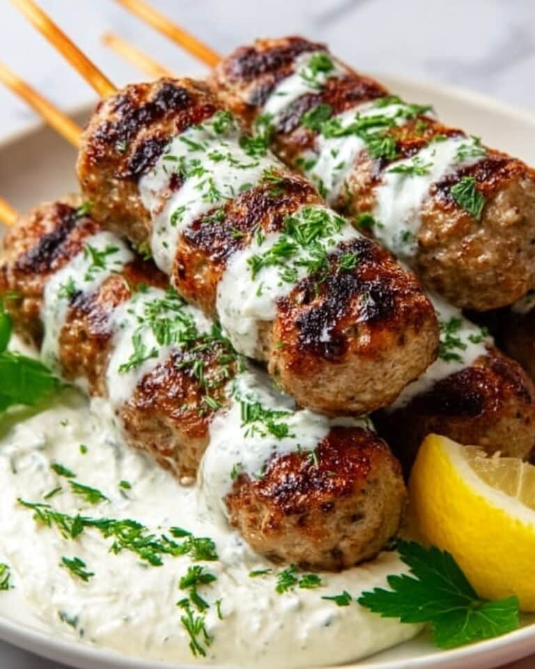 Grilled Chicken Kofta with Garlic Yogurt Sauce Recipe