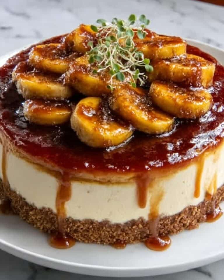 Caramelized Banana Cheesecake with Rum Glaze Recipe