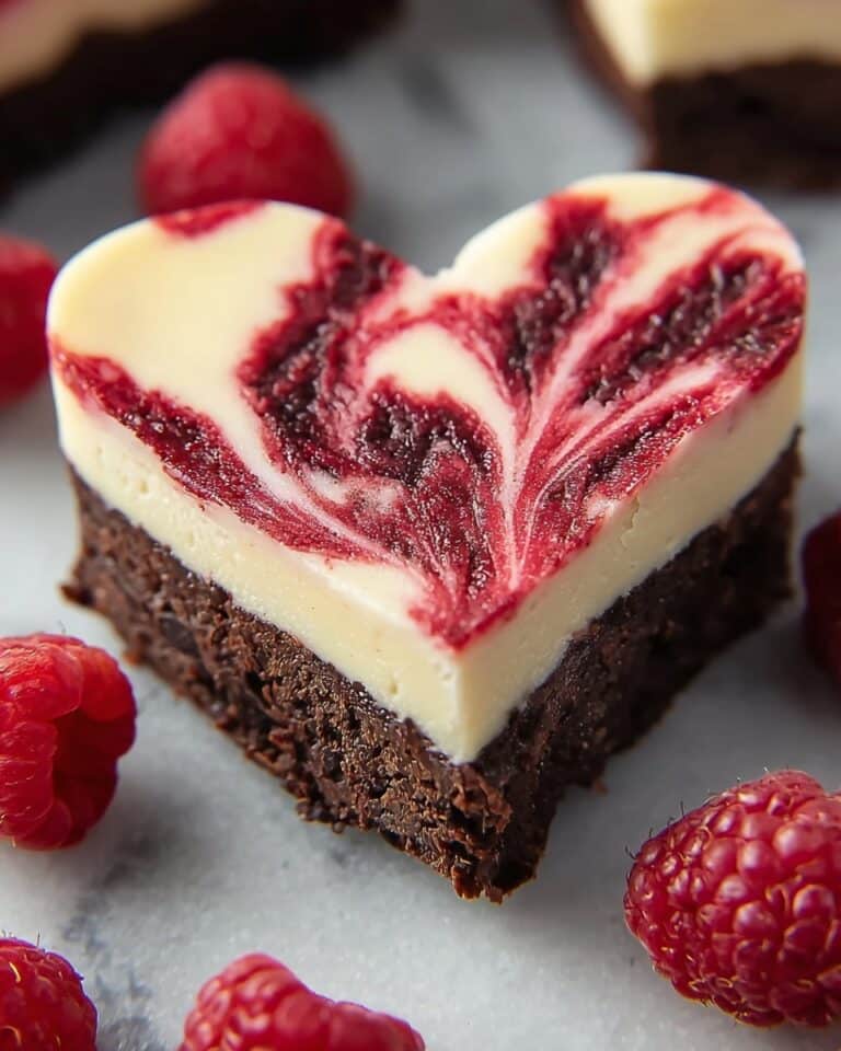 Heart-Shaped Brownies with Raspberry Swirl and Cheesecake Recipe