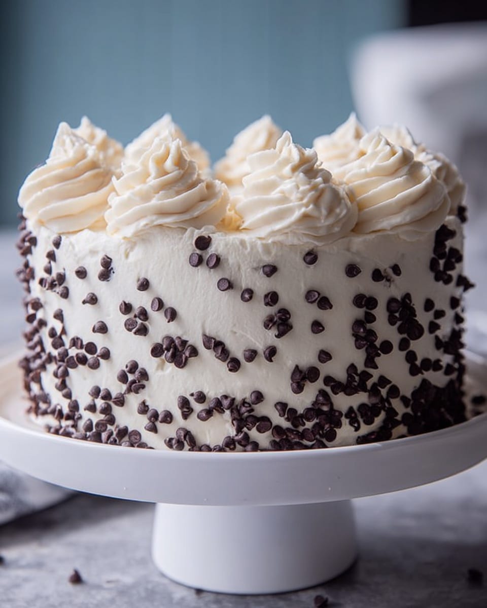 A slice of three-layer light yellow cake with thin white frosting between each layer sits on a white decorative plate in the foreground. The cake layers look soft and moist with a smooth texture. In the background, the rest of the cake is on a white cake stand with a gold board under it, covered with thick white frosting that has vertical smooth streaks running down the sides. The surface below is a white marbled texture, and the background is blurry with warm brick tones. Photo taken with an iphone --ar 4:5 --v 7