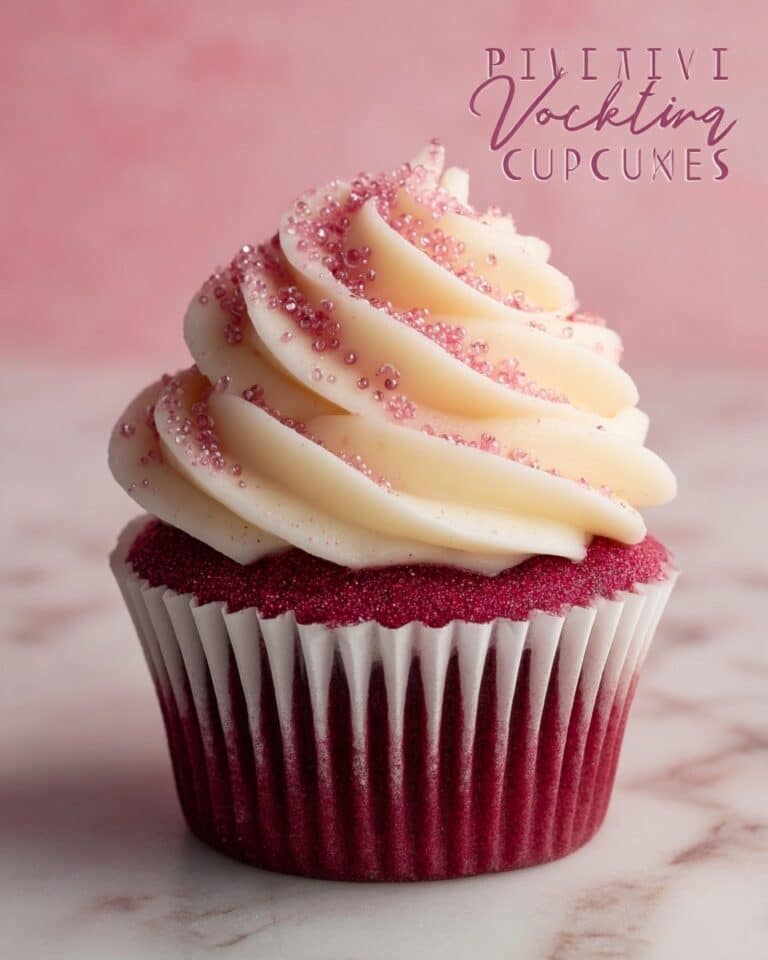 Pink Velvet Cupcakes with Fluffy Vanilla Frosting and Edible Glitter Recipe
